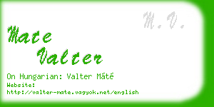 mate valter business card