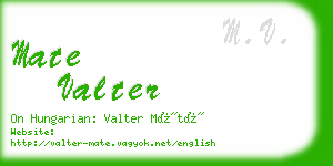 mate valter business card